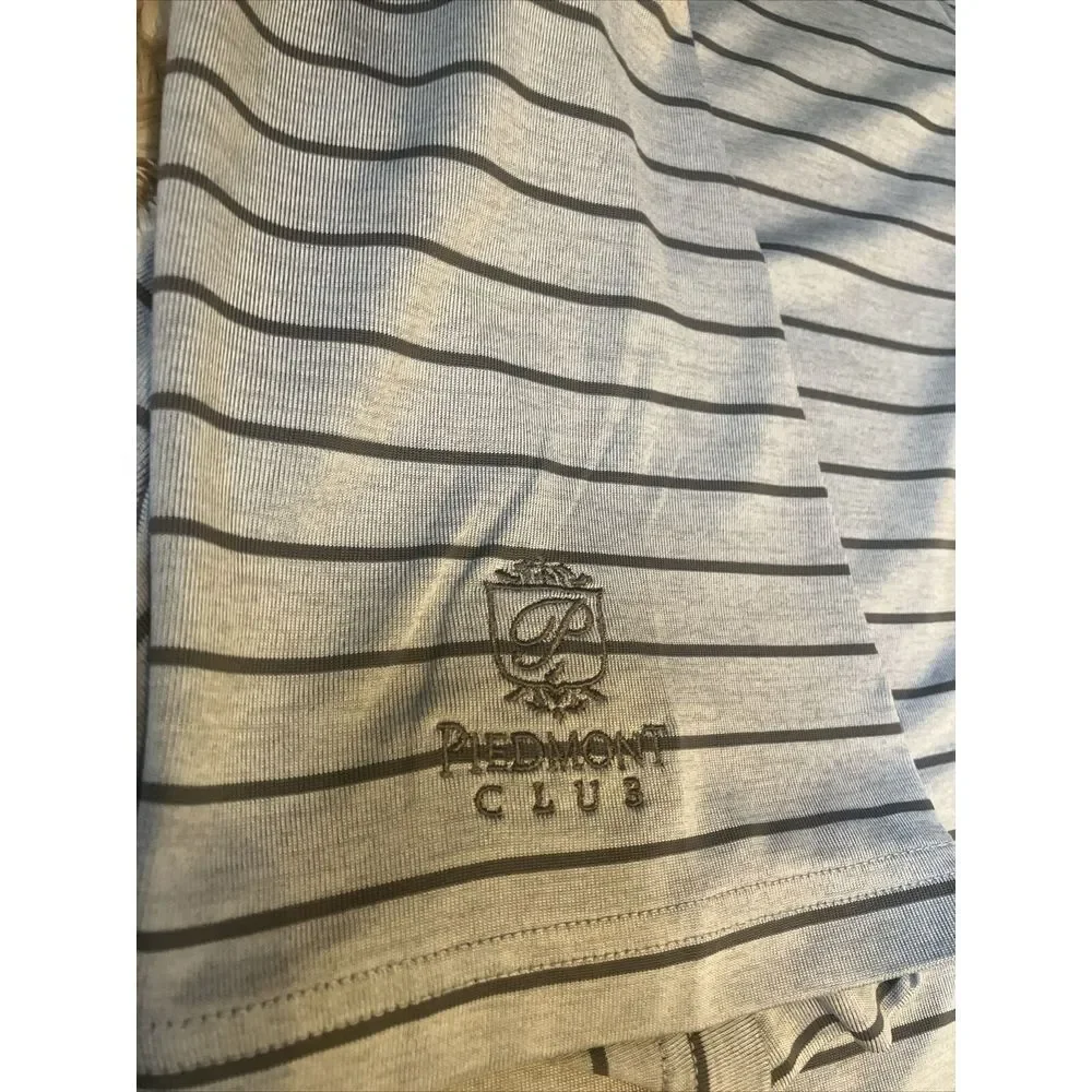 Under‎ Armour Mens XL HeatGear Striped Polo Shirt Grey Piedmont Club Golf Loose